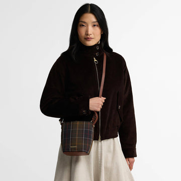 Barbour Womens Barbour Cedar Mini Tartan Bucket Bag Classic Tartan