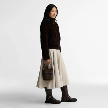 Barbour Womens Barbour Cedar Mini Tartan Bucket Bag Classic Tartan