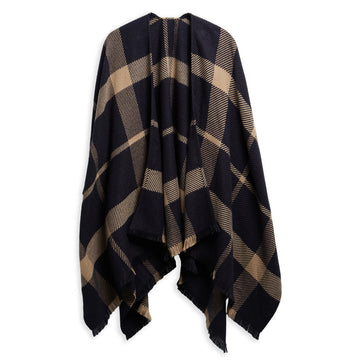 Barbour Womens Barbour Isabelle Tartan Serape Midnight Tartan