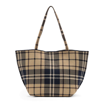 Barbour Womens Barbour Layla Tartan Large Tote Bag Birchwood Dress Tartan