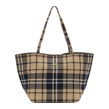 Barbour Womens Barbour Layla Tartan Large Tote Bag Birchwood Dress Tartan