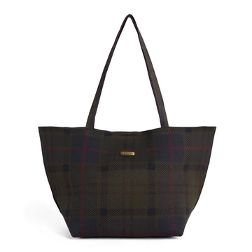 Barbour Womens Barbour Layla Tartan Large Tote Bag Shadow Classic Tartan