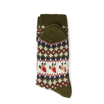 Barbour Womens Barbour Robin Fair Isle Sock Olive