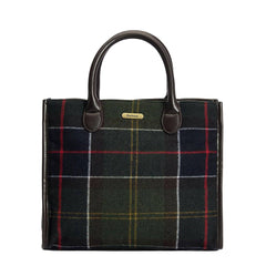Barbour Womens Barrhill Tartan Tote Bag Classic Tartan Olive - Parasol Store