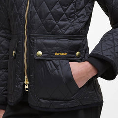 Barbour Womens Beadnell Fitted Quilted Jacket Black/Classic - Parasol Store