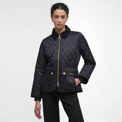 Barbour Womens Beadnell Fitted Quilted Jacket Black/Classic - Parasol Store