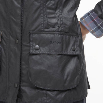 Barbour Womens Beadnell Wax Jacket Black - Parasol Store