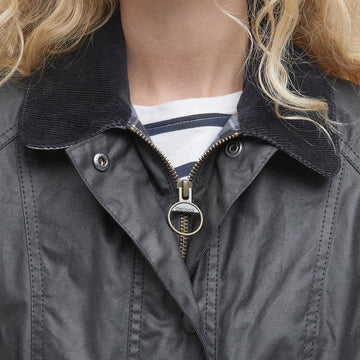 Barbour Womens Beadnell Wax Jacket Black - Parasol Store