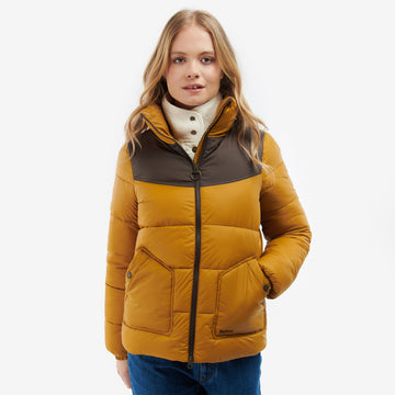 Barbour Womens Belford Quilted Jacket Dijon / Mahogany Ancient