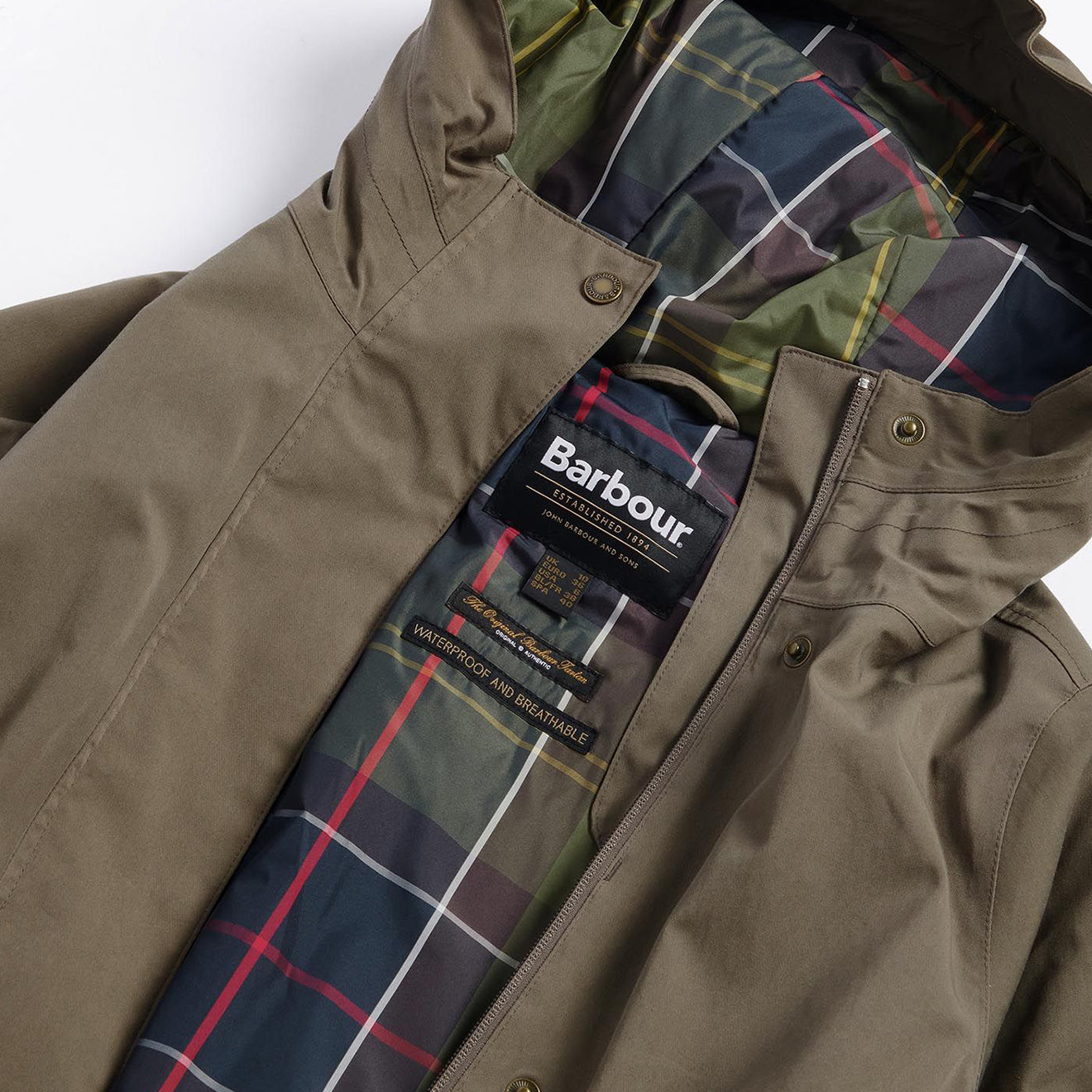 Barbour Womens Bowlees Waterproof Jacket Winter Moss / Classic - Parasol Store