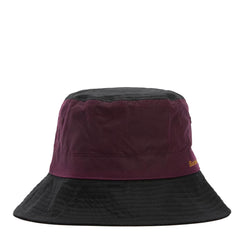 Barbour Womens Brackley Waxed Bucket Hat Merlot/Black - Parasol Store
