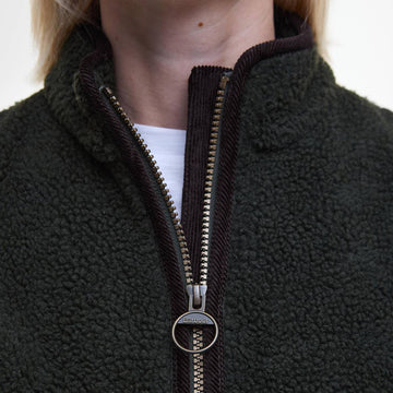 Barbour Womens Burford Fleece Gilet Olive/Classic - Parasol Store