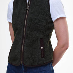 Barbour Womens Burford Fleece Gilet Olive/Classic - Parasol Store