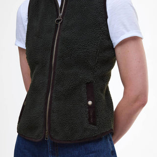 Barbour Womens Burford Fleece Gilet Olive/Classic - Parasol Store
