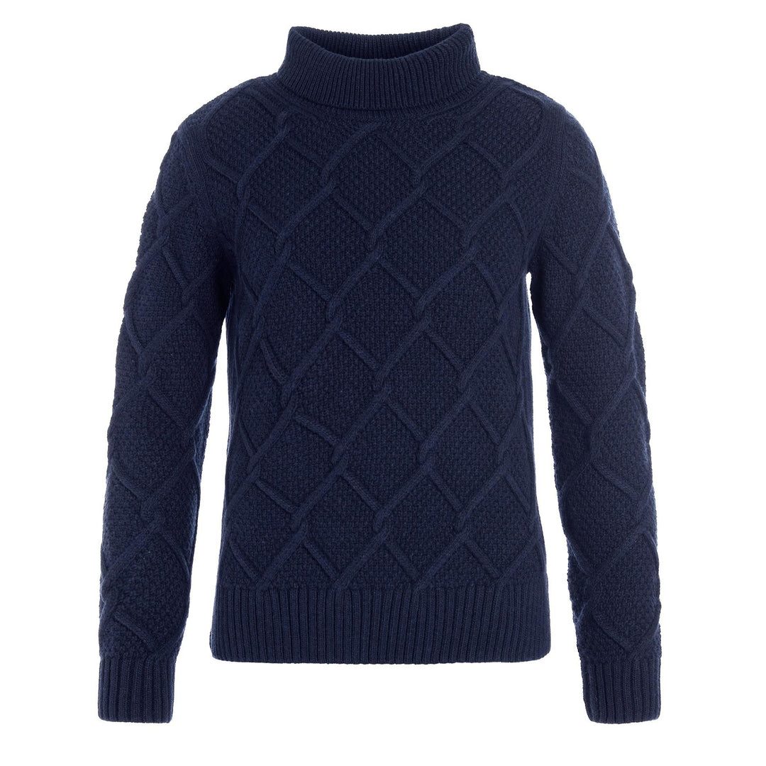 Barbour Womens Burne Roll Neck Knitted Jumper Navy - Parasol Store