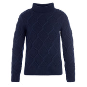 Barbour Womens Burne Roll Neck Knitted Jumper Navy - Parasol Store