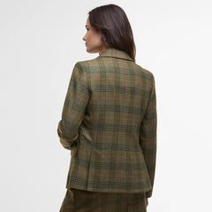 Barbour Womens Carlby Tailored Wool Blazer Arabesque/Brown - Parasol Store