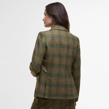 Barbour Womens Carlby Tailored Wool Blazer Arabesque/Brown - Parasol Store