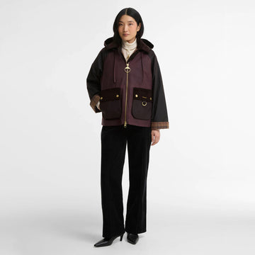 Barbour Womens Carville Wax Jacket Rustic / Bordeaux / Muted