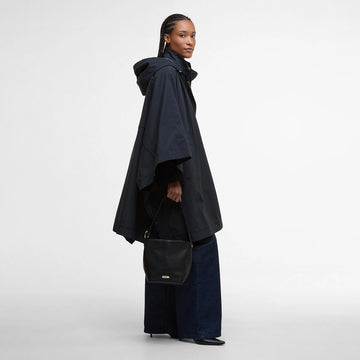 Barbour Womens Cedar Leather Bucket Bag Black - Parasol Store