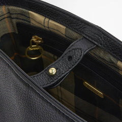 Barbour Womens Cedar Leather Bucket Bag Black - Parasol Store