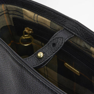 Barbour Womens Cedar Leather Bucket Bag Black - Parasol Store