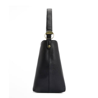 Barbour Womens Cedar Leather Bucket Bag Black - Parasol Store