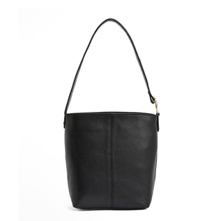 Barbour Womens Cedar Leather Bucket Bag Black - Parasol Store