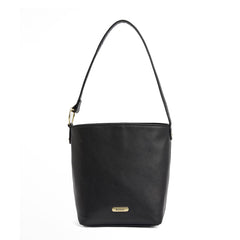 Barbour Womens Cedar Leather Bucket Bag Black - Parasol Store