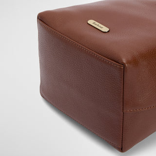 Barbour Womens Cedar Leather Bucket Bag Brown - Parasol Store