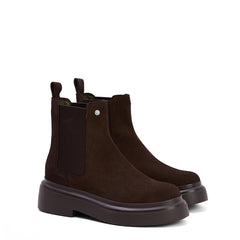 Barbour Womens Celina Chelsea Boots Espresso Suede - Parasol Store