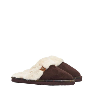 Barbour Womens Claudia Mule Slipper Brown - Parasol Store
