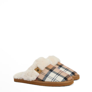 Barbour Womens Claudia Tartan Mule Slippers Hessian Tartan