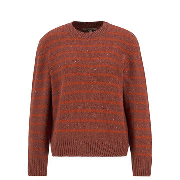 Barbour Womens Claydon Striped Crew Neck Jumper Burnt Orange Stripe