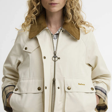 Barbour Womens Cropped Beadnell Casual Jacket Light Pearl / Dress / Beige