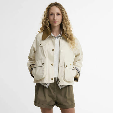 Barbour Womens Cropped Beadnell Casual Jacket Light Pearl / Dress / Beige