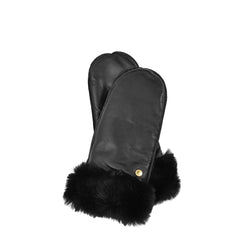 Barbour Womens Daniella Leather Mittens Black - Parasol Store
