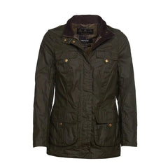 Barbour Womens Defence Lightweight Wax Jacket Archive Olive - Parasol Store