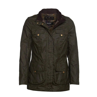 Barbour Womens Defence Lightweight Wax Jacket Archive Olive - Parasol Store