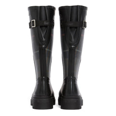 Barbour Womens Dena Tall Wellington Black / Shadow Tartan