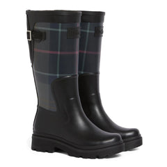Barbour Womens Dena Tall Wellington Black / Shadow Tartan