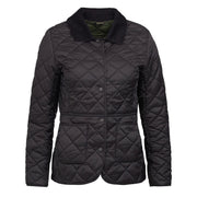 Barbour Womens Deveron Quilted Jacket Black / Olive - Parasol Store