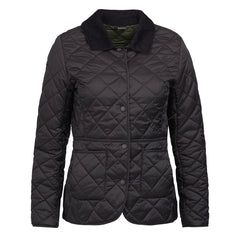 Barbour Womens Deveron Quilted Jacket Black / Olive - Parasol Store