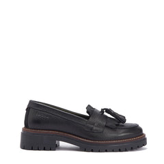 Barbour Womens Dolores Tassel Trim Loafer Black - Parasol Store