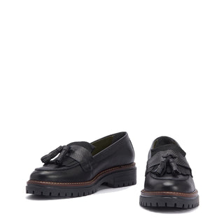 Barbour Womens Dolores Tassel Trim Loafer Black - Parasol Store