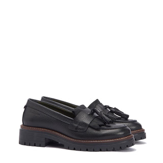 Barbour Womens Dolores Tassel Trim Loafer Black - Parasol Store