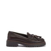 Barbour Womens Dolores Tassel Trim Loafer Dark Brown - Parasol Store