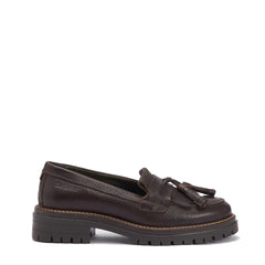 Barbour Womens Dolores Tassel Trim Loafer Dark Brown - Parasol Store
