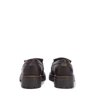 Barbour Womens Dolores Tassel Trim Loafer Dark Brown - Parasol Store