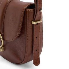 Barbour Womens Elm Leather Crossbody Bag Brown - Parasol Store